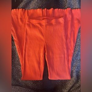 Aerie ribbed flare pants- Color: Poppy